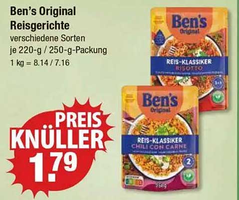Ben's Original Reiserichte - verschiedene Sorten
