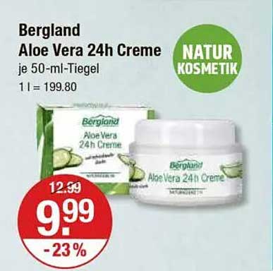 Bergland Aloe Vera 24h Creme je 50-ml-Tiegel