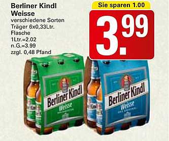 Berliner Kindl Weisse 6x0,33L Flasche