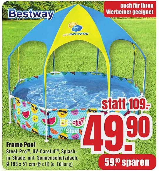 Bestway Frame Pool Steel-Pro™, UV-Careful™, Splash-in-Shade, Ø 183 x 51 cm