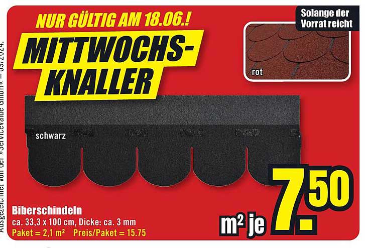 Biberschindeln schwarz - Mittwochs-Knaller