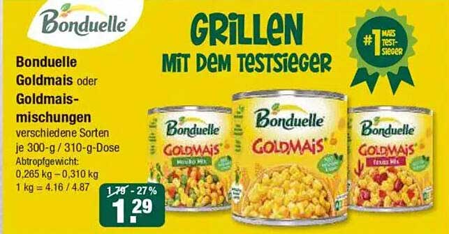 Bonduelle Goldmais oder Goldmischungen 300-g-Dosen
