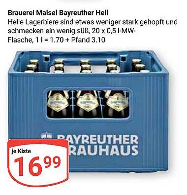 Brauerei Maisel Bayreuther Hell - 20 x 0,5 l Kiste