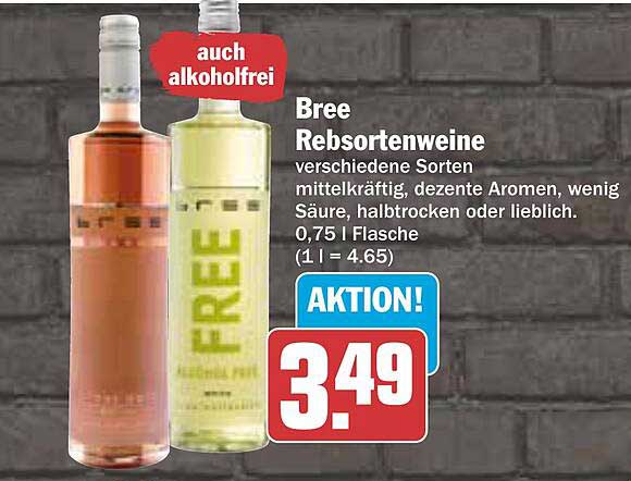 Bree Rebsortenweine 0,75 l - Aktion zum Preis von 3,49
