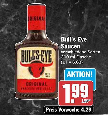 Bull's Eye Saucen verschiedene Sorten 300 ml Flasche