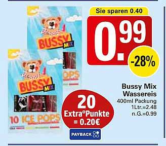 Bussy Mix Wassereis 400ml Packung