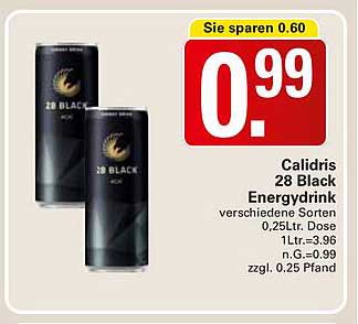Calidris 28 Black Energydrink - verschiedene Sorten