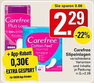 Carefree Slipeinlagen - Verschiedene Varianten und Inhalte je Packung