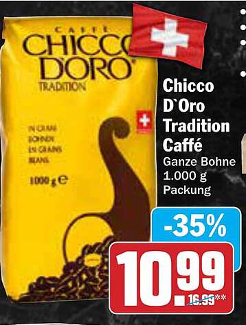 Chicco D'Oro Tradition Caffé Ganze Bohne 1.000 g Packung