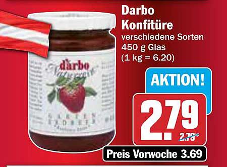Darbo Konfitüre verschiedene Sorten 450 g Glas