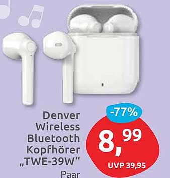 Denver Wireless Bluetooth Kopfhörer „TWE-39W“