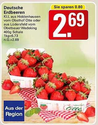 Deutsche Erdbeeren 400g Schale