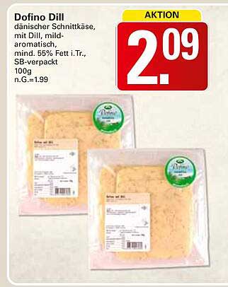 Dofino Dill dänischer Schnittkäse mit Dill, mild-aromatisch, SB-verpackt
