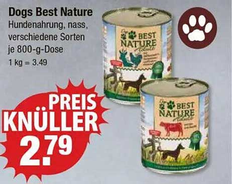 Dogs Best Nature Hundenahrung, nass, verschiedene Sorten je 800-g-Dose