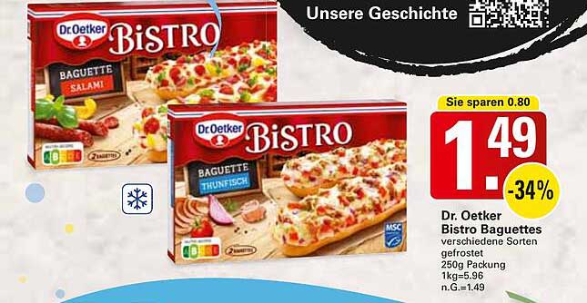 Dr. Oetker Bistro Baguettes – verschiedene Sorten gefrostet