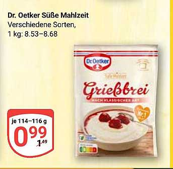 Dr. Oetker Süße Mahlzeit - Grießbrei