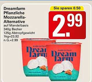 Dreamfarm Pflanzliche Mozzarella-Alternative auf Mandelbasis