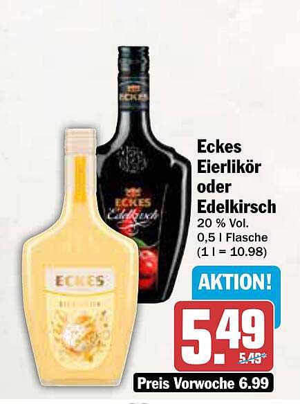 Eckes Eierlikör oder Edelkirsch 0,5 l - Aktion!