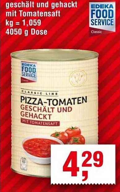 EDEKA Pizza-Tomaten geschält und gehackt mit Tomatensaft - 4050 g Dose