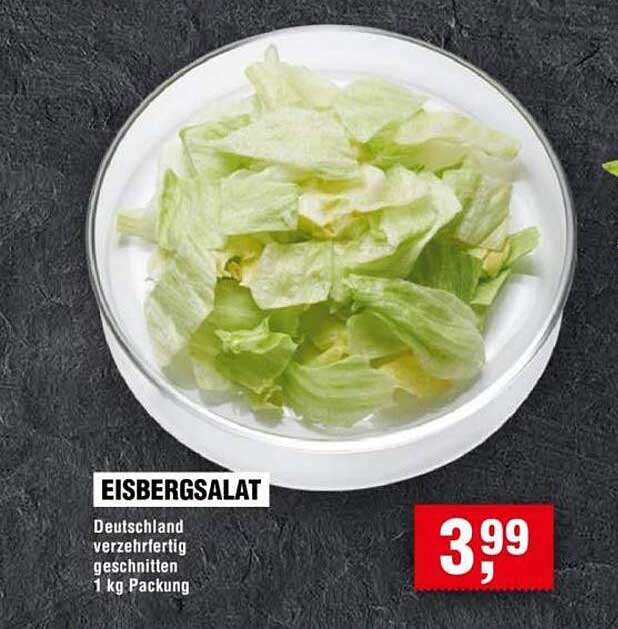 EISBERGSALAT - Deutschland verzehrfertig geschnitten, 1 kg Packung