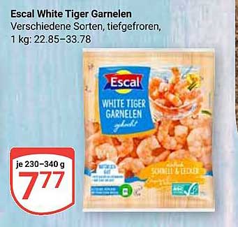 Escal White Tiger Garnelen - Verschiedene Sorten, tiefgefroren
