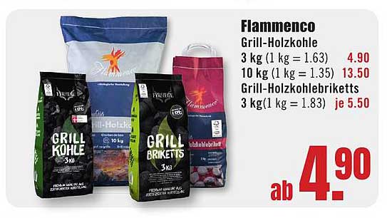 Flammenco Grill-Holzkohle und Grill-Holzkohlebriketts