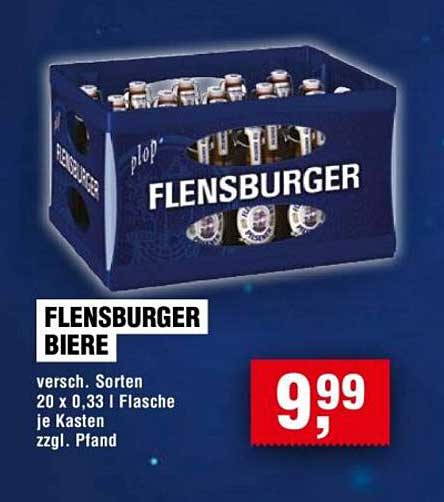 FLENSBURGER BIERE - 20 x 0,33 l Flasche je Kasten