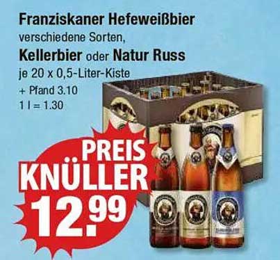 Franziskaner Hefeweißbier - 20 x 0,5-Liter-Kiste