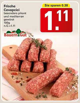 Frische Cevapcici besonders pikant und mediterran gewürzt 100g