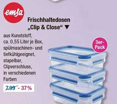 Frischhaltedosen „Clip & Close“ – 3er-Pack