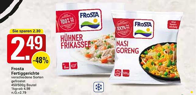 Frosta Fertiggerichte - Hühnchen Frikassee & Nasi Goreng
