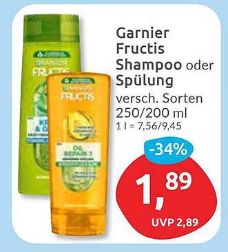 Garnier Fructis Shampoo oder Spülung 250/200 ml