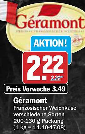 Géramont Französischer Weichkäse verschiedene Sorten 200-130 g