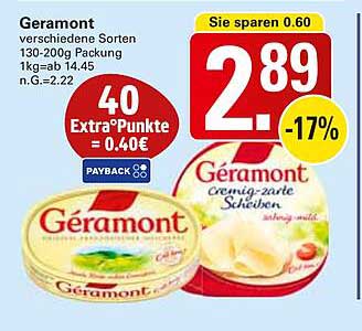 Geramont verschiedene Sorten 130-200g Packung
