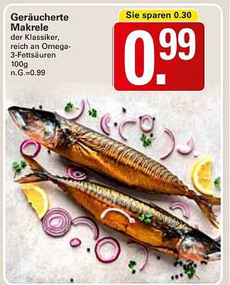 Geräucherte Makrele, der Klassiker, reich an Omega-3-Fettsäuren