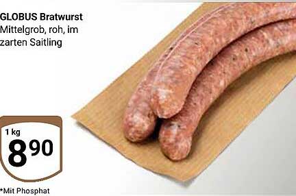 GLOBUS Bratwurst - Mittelgroß, roh, im zarten Saitling