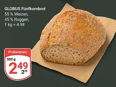 GLOBUS Fünfkornbrot - 500 g für nur 2,49 €