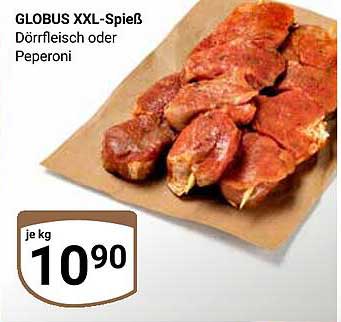 GLOBUS XXL-Spieß Dörrfleisch oder Peperoni