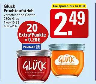 Glück Fruchtaufstrich verschiedene Sorten 230g Glas