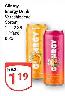 Gönrgy Energy Drink - Verschiedene Sorten