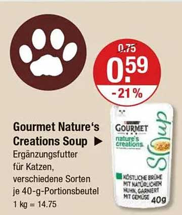 Gourmet Nature's Creations Soup - Ergänzungsfutter für Katzen