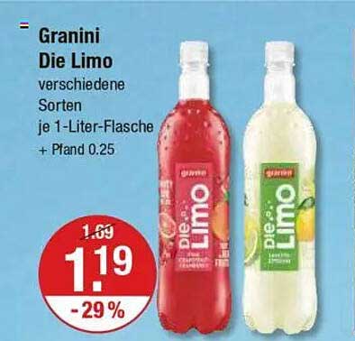 Granini Die Limo – verschiedene Sorten je 1-Liter-Flasche