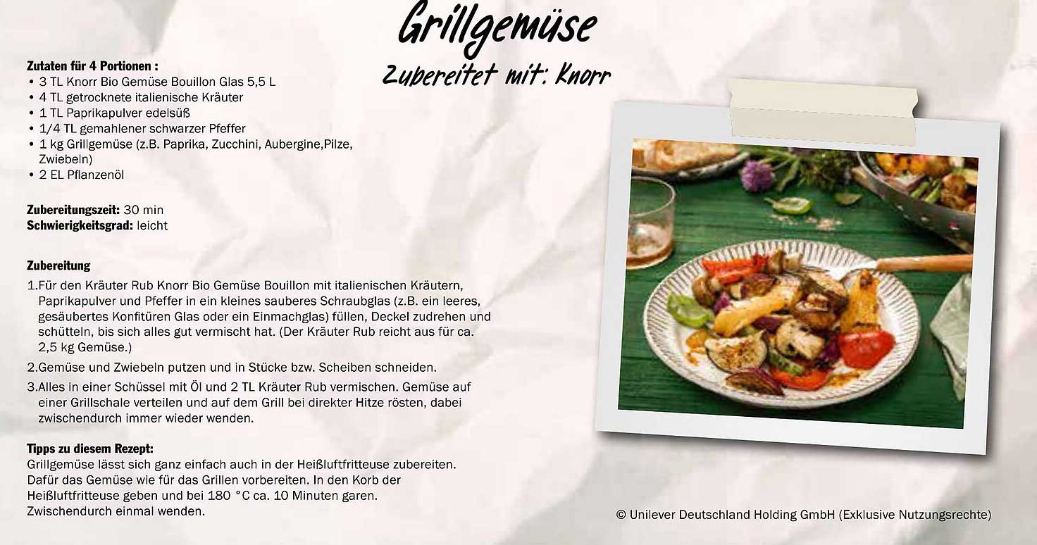 Grillgemüse - Zubereitet mit: Knorr