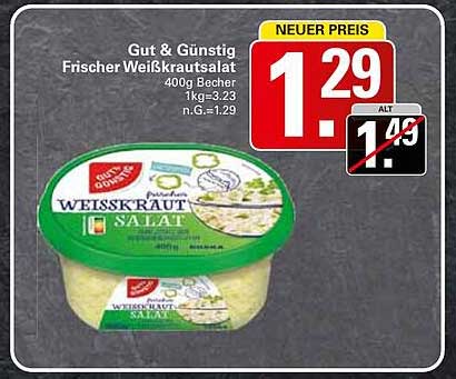Gut & Günstig Frischer Weißkrautsalat 400g Becher