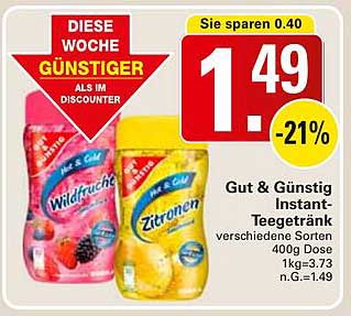 Gut & Günstig Instant-Teegetränk – verschiedene Sorten