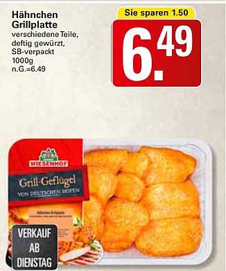 Hähnchen Grillplatte - verschiedene Teile, deftig gewürzt