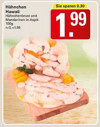 Hähnchen Hawaii - Hähnchenbrust und Mandarinen in Aspik 100g