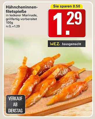 Hähncheninnenfiletspieße in leckerer Marinade