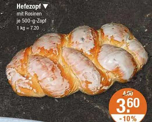 Hefezopf mit Rosinen 500-g