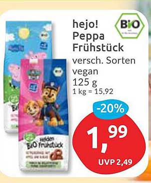 hejo! Peppa Frühstück - verschiedene Sorten vegan